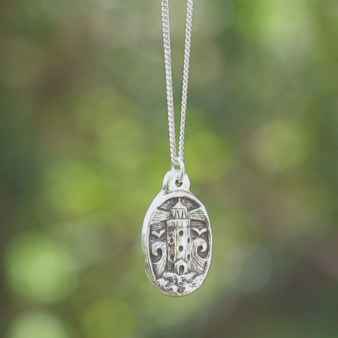 Godrevy Lighthouse Silver Pendant Necklace