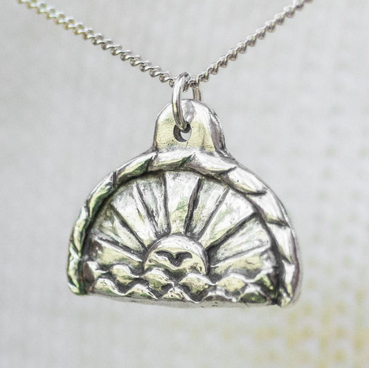 Cornish Pasty Silver Pendant Necklace