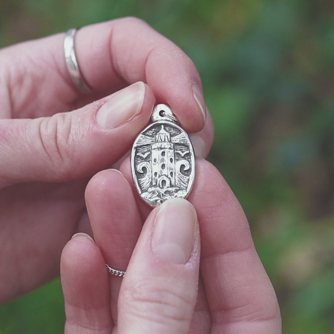 Godrevy Lighthouse Silver Pendant Necklace