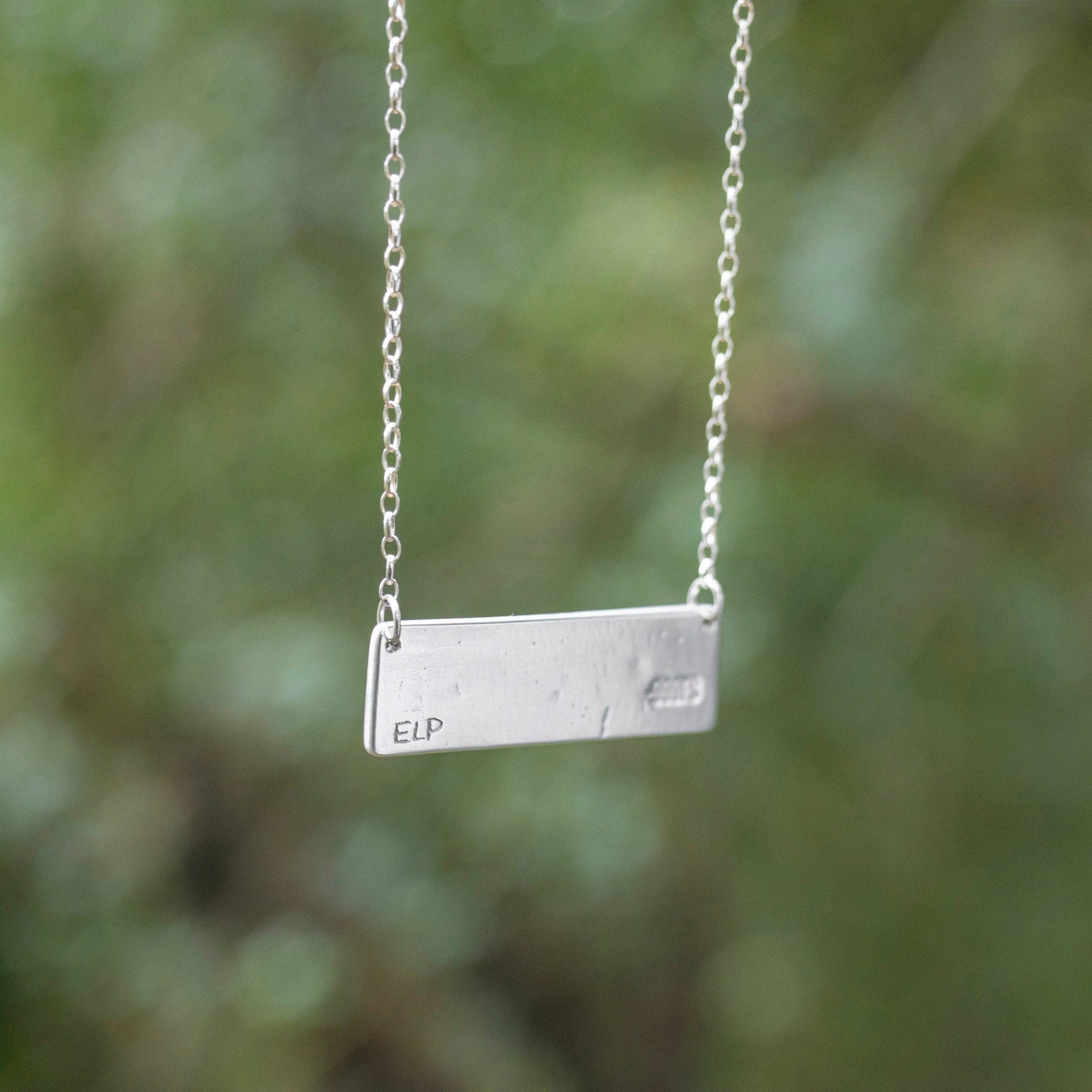 Beach Days Hammered Fine Silver Bar Pendant Necklace