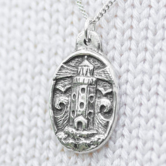 Godrevy Lighthouse Silver Pendant Necklace