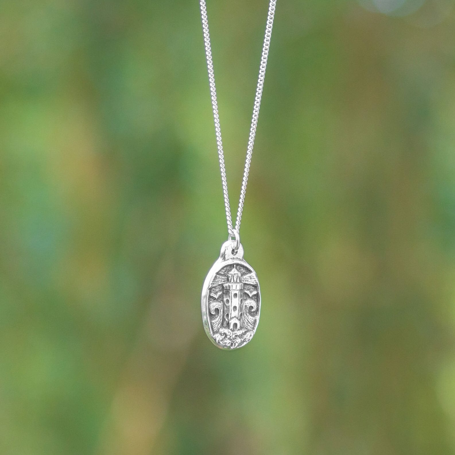 Godrevy Lighthouse Silver Pendant Necklace